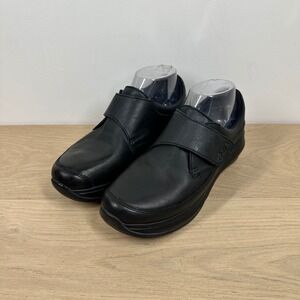 Joya Relax Shoes Womens 7.5 Black Leather Mary Jane Velcro Comfort Walking